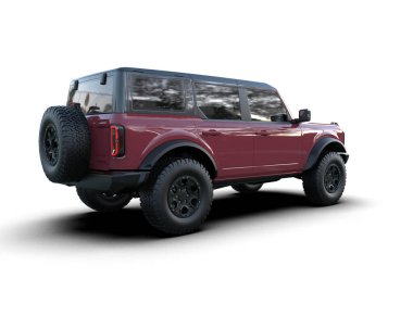 Modern SUV arabası. 3d oluşturma