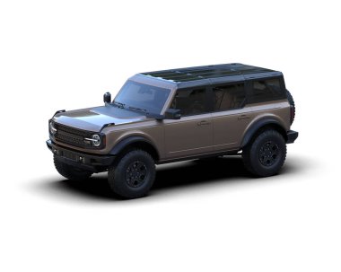 SUV beyaz arka planda izole edildi. 3d oluşturma