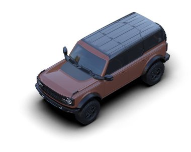 Beyaz arka grupta izole edilmiş modern bir SUV 'un 3 boyutlu resmi