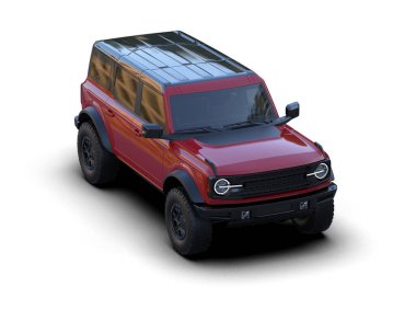 modern araba beyaz arka planda izole edildi. 3 boyutlu çizim - illüstrasyon