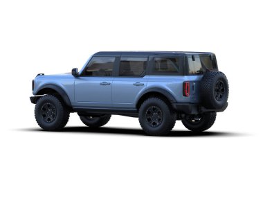 Beyaz arka planda modern SUV. 3d oluşturma