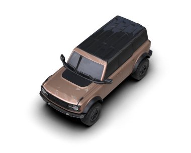 Beyaz yüzeyde modern şehir arabası