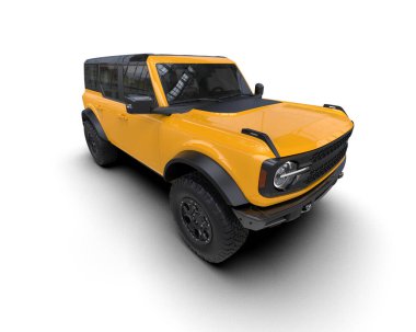 Modern, küçük, modern bir araba. 3d oluşturma