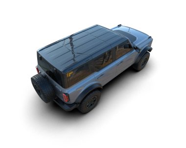 modern şehir otomobili beyaz arka planda izole edilmiş 3 boyutlu görüntüleme