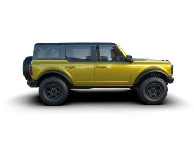 Sarı araba modern cip - ön manzara