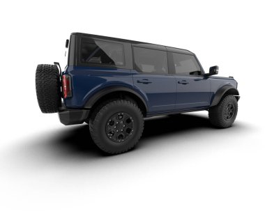 Beyaz bir arka plan üzerinde SUV