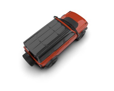 kırmızı modern klasik araba - üst görünüm