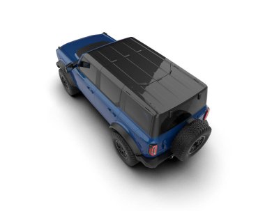 Stüdyo ortamında markasız bir SUV 'un 3 boyutlu çizimi