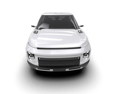 Araba beyaz arka planda izole edilmiş. 3d illüstrasyon - illüstrasyon