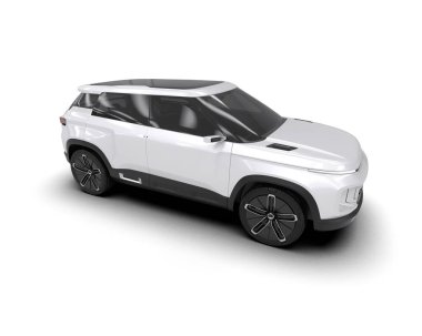 Gri arka planda modern bir araba. 3d oluşturma.