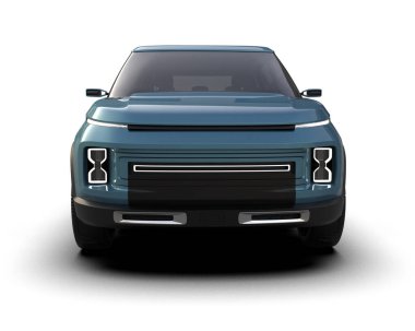 mavi modern araba beyaz arka planda izole edilmiş.