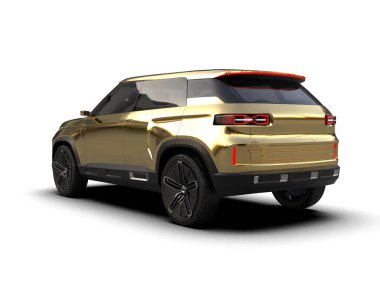 Araba beyaz arka planda izole edilmiş. 3D görüntüleme - illüstrasyon.