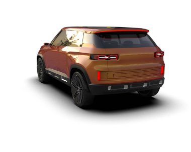 Modern araba beyazda izole edilmiş. 3 boyutlu resimleme.