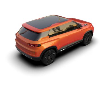 Siyah zemin üzerinde SUV vagonu 3D görüntüleme