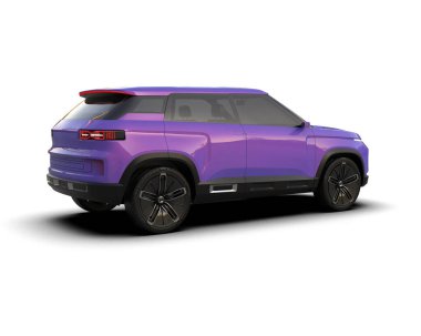 Modern araba beyazda izole edilmiş. 3D görüntüleme - illüstrasyon