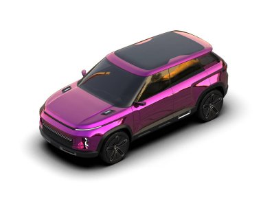 Beyaz arka planda pembe spor araba