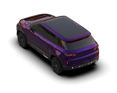 Stüdyo ortamında markasız bir SUV 'un 3 boyutlu çizimi