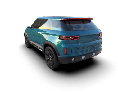 Yepyeni araba konseptinin 3 boyutlu çizimi