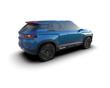 mavi spor araba - arka plan - 3 boyutlu illüstrasyon