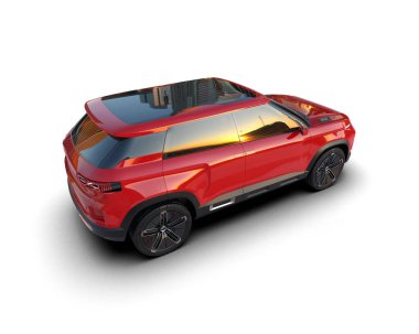 SUV arabası. Cip. 3d oluşturma