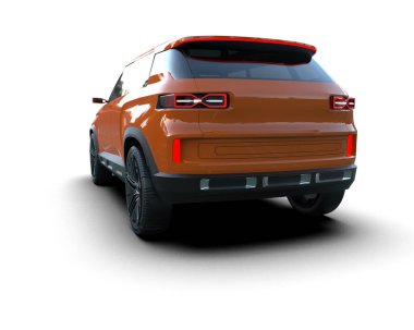 araba yan görünümü beyaz bir arkaplan üzerinde izole edilmiş 3 d illüstrasyon.