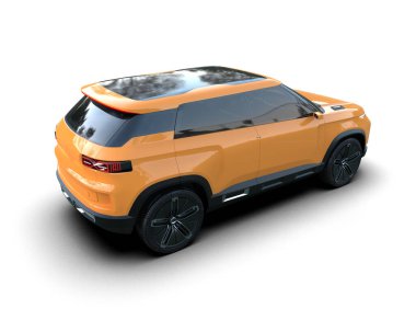 Arka planda modern lüks SUV. 3d oluşturma