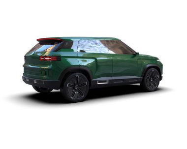 yeşil spor araba - 3D render