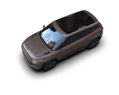 Modern araba beyazda izole edilmiş. 3d illüstrasyon