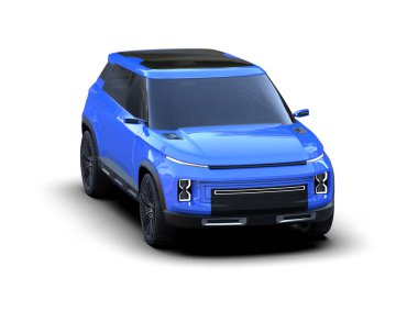 mavi SUV - modern araba - yan görünüm