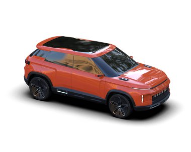turuncu lüks SUV - 3D render