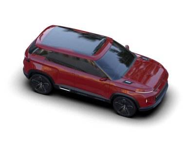 modern araba beyaz arka planda izole edildi. 3 boyutlu görüntüleme -