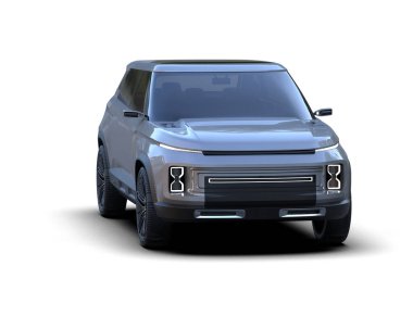 Beyaz arka planda 3 boyutlu araç izole edilmiş. dizayn