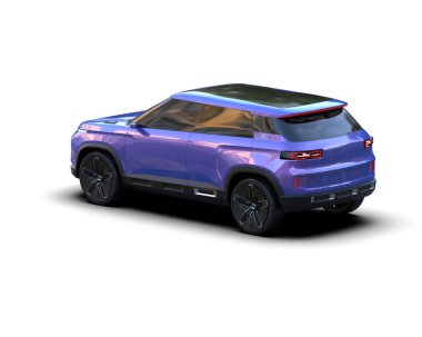 Modern SUV arabası beyaz arka planda izole edildi. 3 boyutlu görüntüleme - 3 boyutlu.