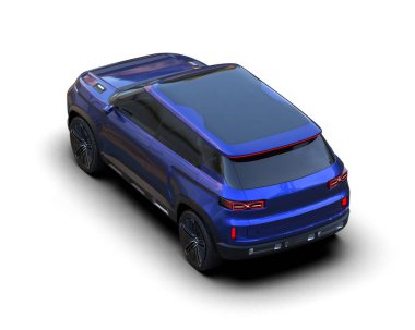 Modern araba arka planda izole edilmiş. 3D görüntüleme - illüstrasyon