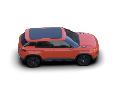 Beyaz arka planda modern bir araba. 3d illüstrasyon