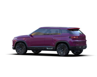 Modern araba arka planda izole edilmiş. 3D görüntüleme - illüstrasyon