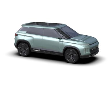 Araç beyaz arka planda izole edilmiş. 3D görüntüleme - illüstrasyon