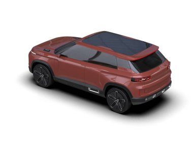 Modern lüks SUV beyaz arka planda izole edilmiş. 3d illüstrasyon