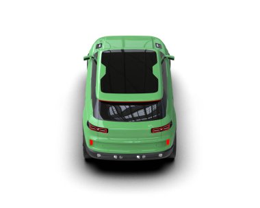 Beyaz arkaplanda 3 boyutlu render araba izole edildi