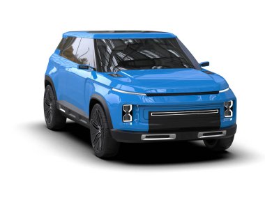 Mavi SUV - Modern aile - 3D görüntüleme