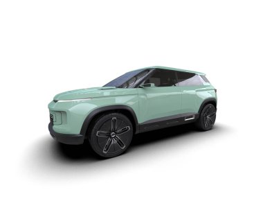 modern yeşil SUV arabası - 3 boyutlu.