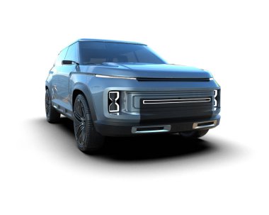 modern lüks araba beyaz arka planda izole edilmiş 3 boyutlu görüntüleme