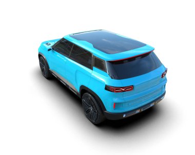 Modern SUV arabası. 3d oluşturma.
