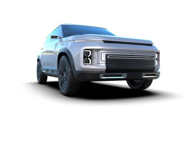 modern araba arka planda izole edildi. 3D - illüstrasyon