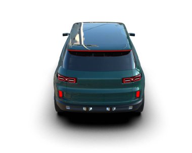 Beyaz arka planda izole edilmiş lüks araba 3 boyutlu çizim - illüstrasyon