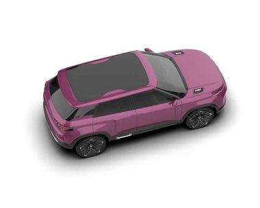 Pembe cip arabası. 3d illüstrasyon