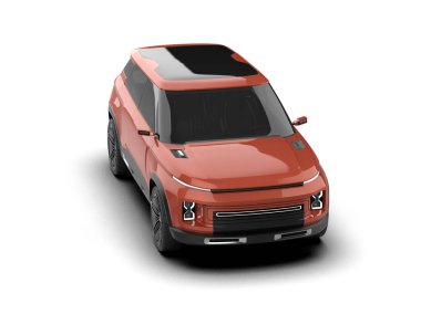 beyaz arka planda kırmızı modern şehir cipi