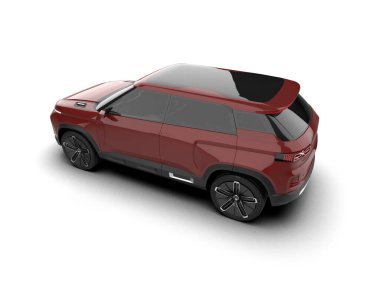 Modern araba arka planda izole edilmiş. 3d oluşturma