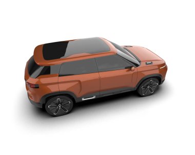 Modern SUV arka planda izole edildi. 3D görüntüleme - illüstrasyon