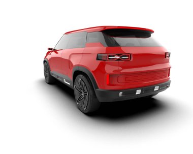 rode suv op een witte achtergrond